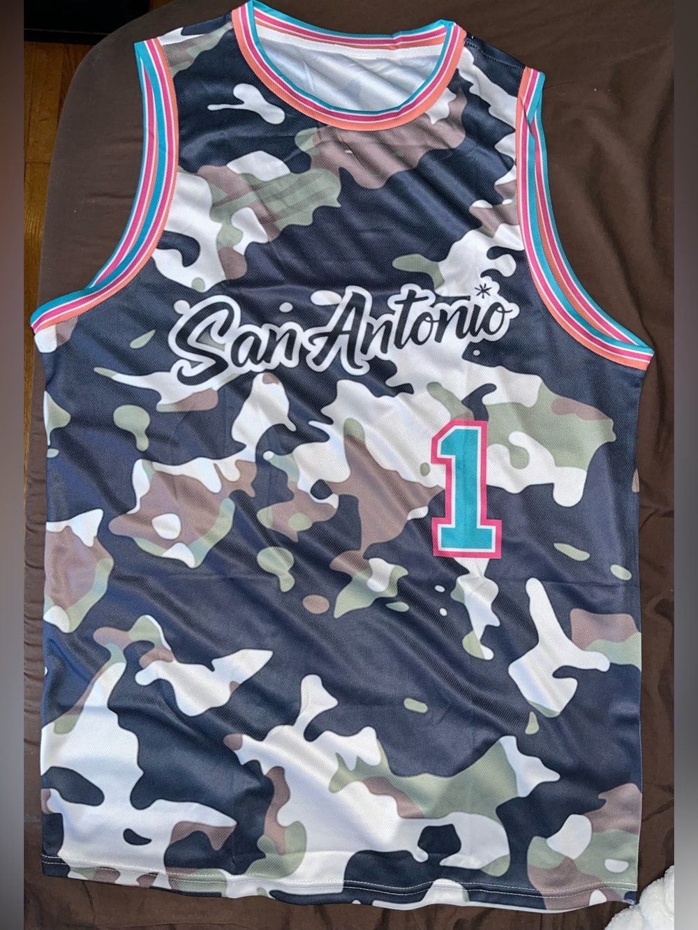 San Antonio Spurs Victor Wembanyama #1 CAMO Basketball Jersey Mens XL / WEMBY